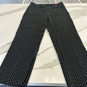 NWT Investments Park Ave Fit 14r Blk white dot Secret Support Straight Pants